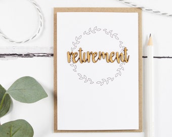 Retirement Wooden Words Card