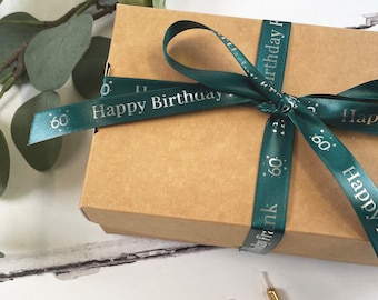 Birthday 15mm Personalised Printed Ribbon - Birthday Gift Wrap - Birthday Ribbon - Celebration ribbon - Personalized Ribbon