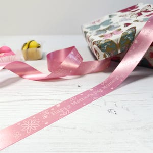 Nastro stampato floreale personalizzato per la festa della mamma da 25 mm