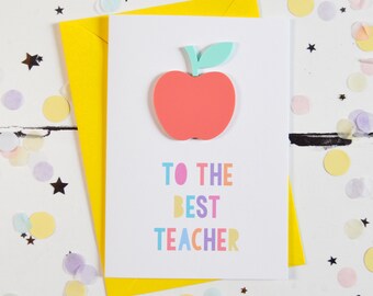 To The Best Teacher Acrylic Apple Card