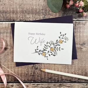 Alles Gute zum Geburtstag Frau botanische Holzkarte