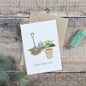 Father&#39;s Day Garden Wooden Illustrated Card