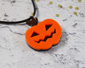 Pumpkin Acrylic Necklace