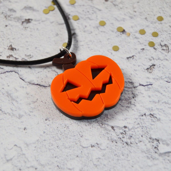 Pumpkin Acrylic Necklace