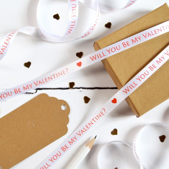 Valentine's 10mm Personalised Printed Ribbon - gift for husband - wife - girlfriend - boyfriend - fiance - fiancee - one I love