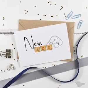 New Job Wooden Tiles Card