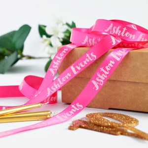 Business Branded 15mm Personalised Printed Ribbon - Business Gift Wrap - Promotional Materials - Logo Printed Ribbon - Business Packaging
