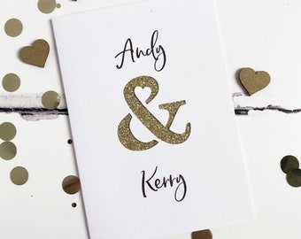 Personalised Ampersand Wedding Glitter Cut Out Card