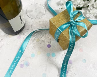 Personalised 15mm Hen Party Ribbon: Custom Bridal Shower Favour