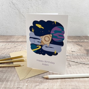 Carte Espace personnalisée pour l'anniversaire d'un enfant