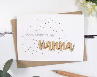 Happy Mother's Day Nanna Wooden Words Card