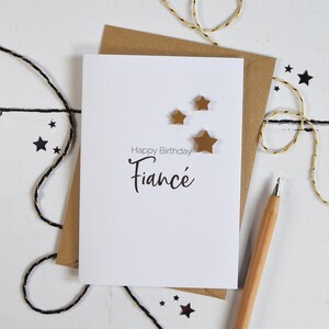 Carte étoile acrylique fiancé joyeux anniversaire