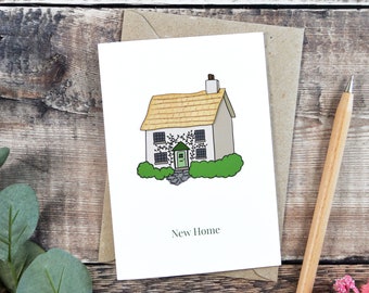 New Home Wooden Illustrated Card