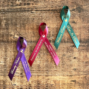 Personalised Remembrance Ribbon Pins | Funeral & Remembrance Pins