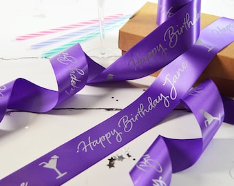 Birthday 48mm Personalised Printed Ribbon