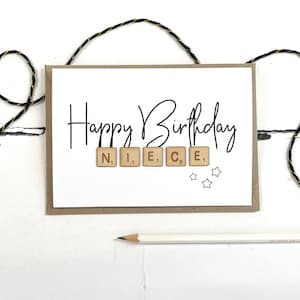 Alles Gute zum Geburtstag Nichte Hölzerne Fliesen Karte