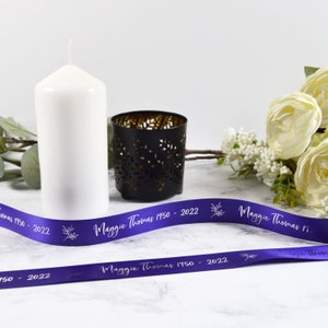 25mm Remembrance & Funeral Personalised Printed Ribbon image 2