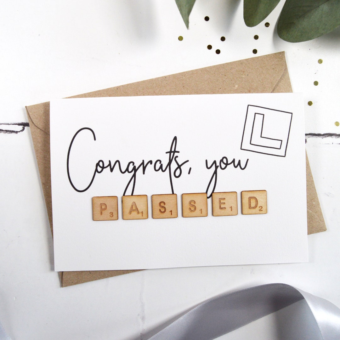 Congrats, You Passed Wooden Tiles Card - Etsy