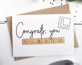 Congrats, You Passed Wooden Tiles Card