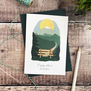 Carte illustrée en bois Profitez de votre retraite