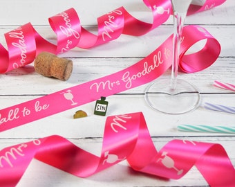 Hen Party 38mm Personalised Printed Ribbon