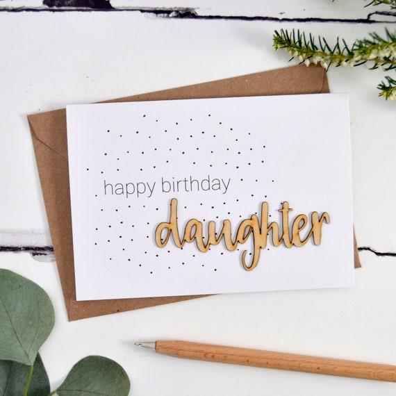 Joyeux Anniversaire Fille Carte De Mots En Bois Etsy France