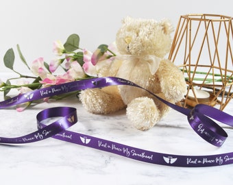 15mm Remembrance & Funeral Personalised Printed Ribbon