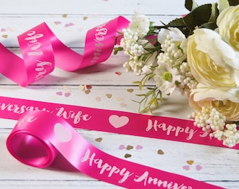 Happy Anniversary Printed Ribbon 3/4” Wide BY THE YARD - Etsy