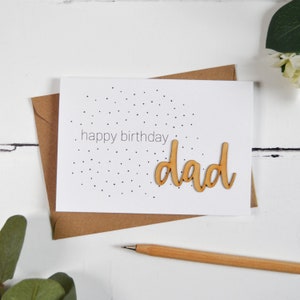 Cartão de Feliz Aniversário Pai Palavras de Madeira