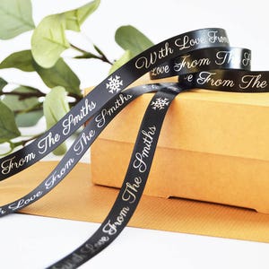 Christmas 15mm Personalised Printed Ribbon - Christmas Gift Wrap - Christmas crafts - Personalised Christmas present