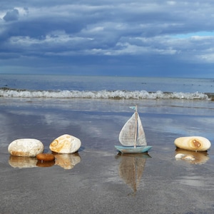 photo en bois d'art de bateau en bois | de yacht de bateau à voile | de bateau d'anniversaire | Cartes Hearty | de bateau de plage | Maquette de yacht en bois unique