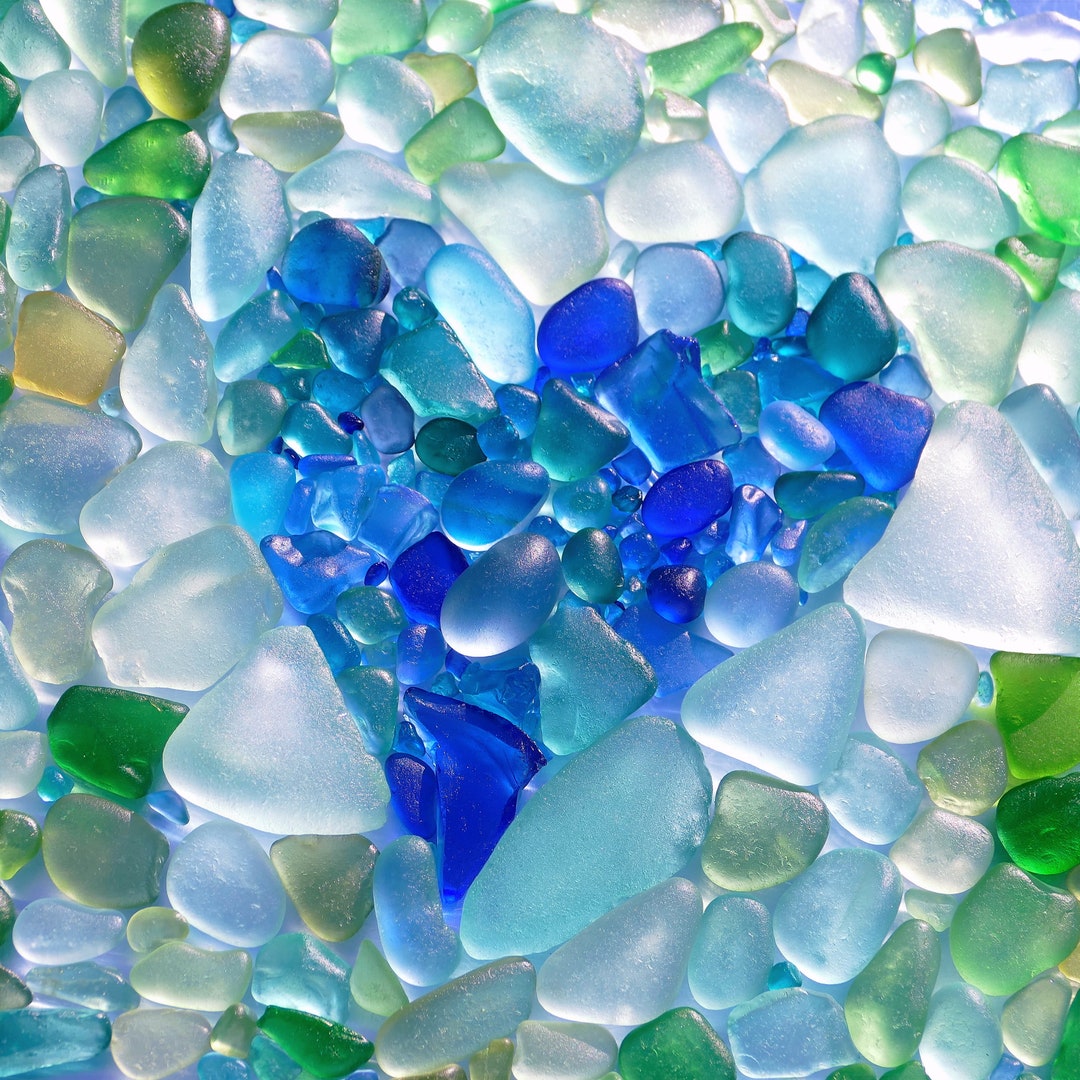 Beach Glass Heart Cards | Birthday Heart Sea Glass Cards | Love You Sea ...