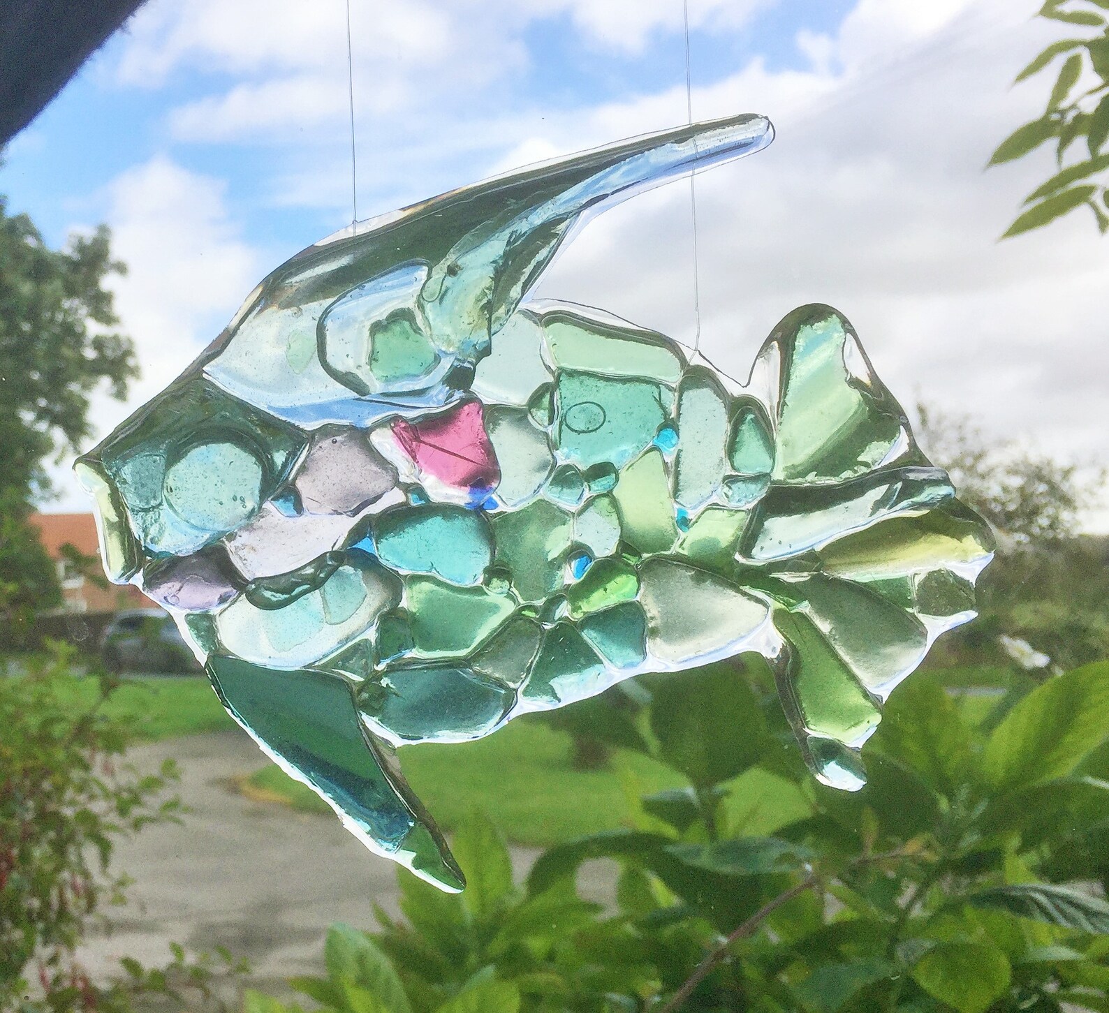 Fish Sea Glass Art Fish Beach Glass Suncatcher Beach Glass Fish Decoration Unique Birthday Sea