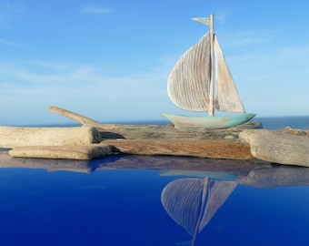 Wooden Boat Art Photo Card | Sailing Boat Yacht Card | Birthday Boat Card | Heartycards | Beach Boat Card | Unique Wooden Model Yacht Card