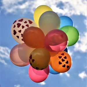 Fotokaart ballonnen hart | Hartkaartjes | Unieke hartfotokaart | Ballonkaart verjaardagsviering | Ik hou van je kaart | Ballonkaart voor kinderen