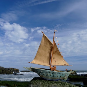 photo personnalisée de bateau en bois | de yacht de bateau sculpté | carte photo de bateau d'anniversaire | Cartes Hearty | de bateau de plage | Maquette de yacht en bois unique
