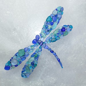 fotokaart van het zeeglas van de libel | Hartkaartjes | Libelkaart | Blauwe libelkaart | Love you Dragonfly-kaart | Unieke strand zeeglaskaart