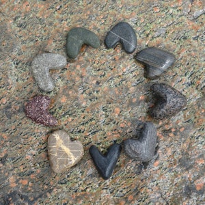 Heart Pebbles Beach Photo Card | Love Pebbles Photo Card | Heartycards | Birthday Beach Heart Circle  Card | Unique Pebble Hearts Cards