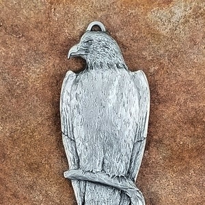 Eagle Pewter Ornament, American Bald Eagle Art, Eagle Figurine, Pewter Figurine