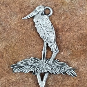 Jabiru Stork Pewter Ornament, Christmas Ornaments, Bird Art, African Birds, African Figurine, Bird Ornaments, Metal Bird Sculpture, Nature