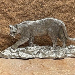 Mountain Lion, Cougar, Puma, Mountain Lion Pewter Figurine, Cat Figurine