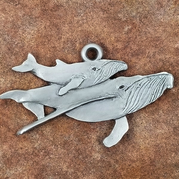 Whale,  Whale Pewter Ornament, Humpback Whale Ornament