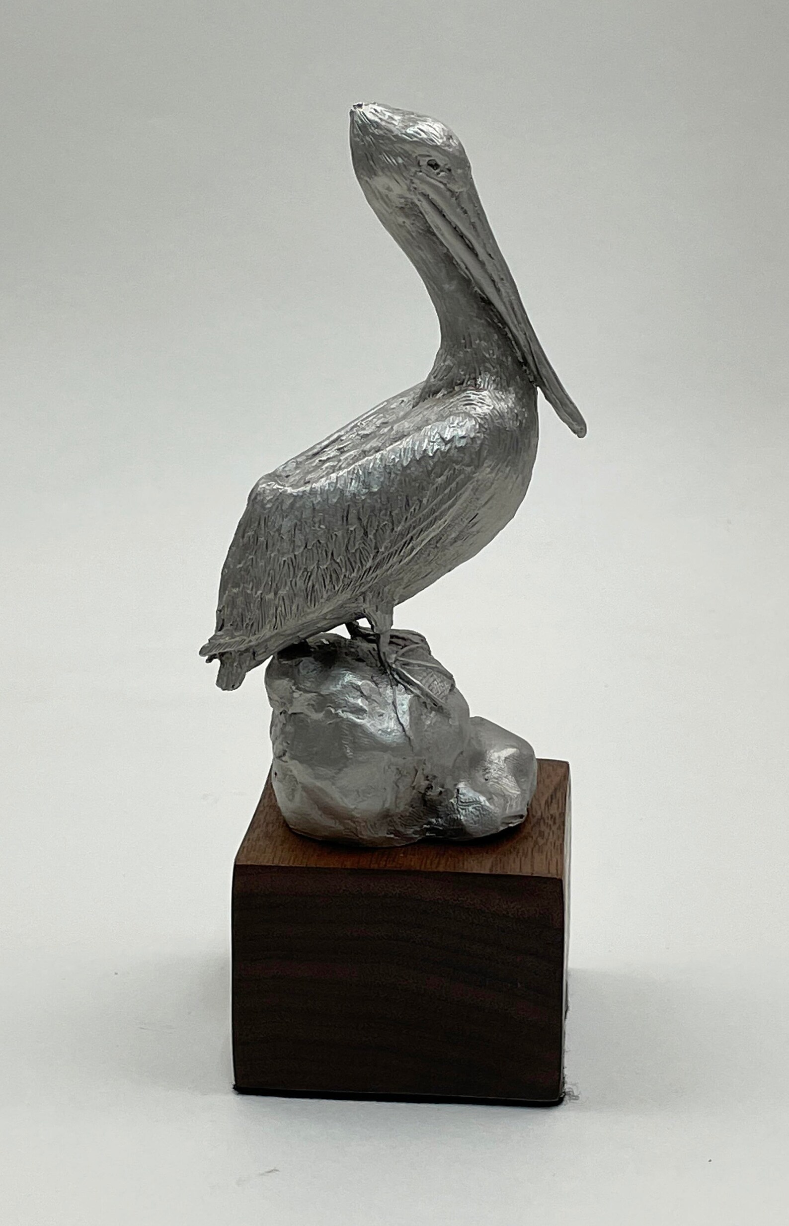 Metal Bird Sculpture Pelican Sculpture Pewter Figurine Etsy