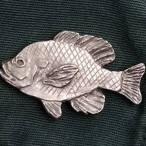 Bluegill Pewter Fish Pin,  Fish Art