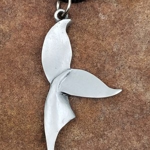 Whale Necklace, Whale Pewter Pendant, Whale Tail Pendant,