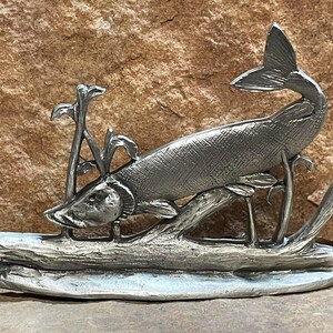 Musky Pewter Figurine,  Fish Figurine, Musky Sculpture, Fish Art, Pewter Figurine, Nature Figurine, Wildlife Figurine