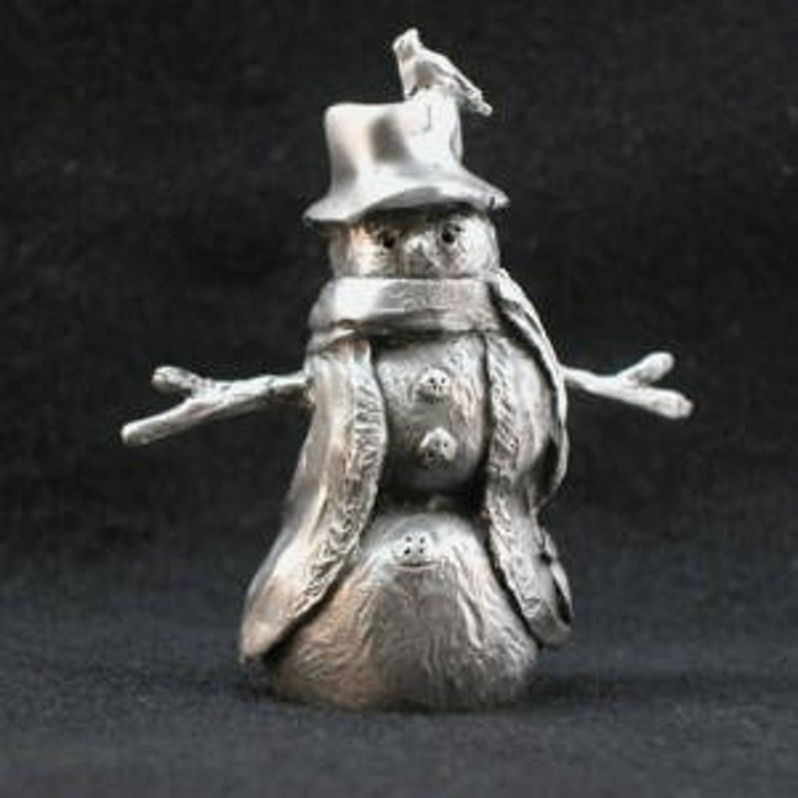 Snowman Pewter Figurine Christmas Figurines Holiday Etsy