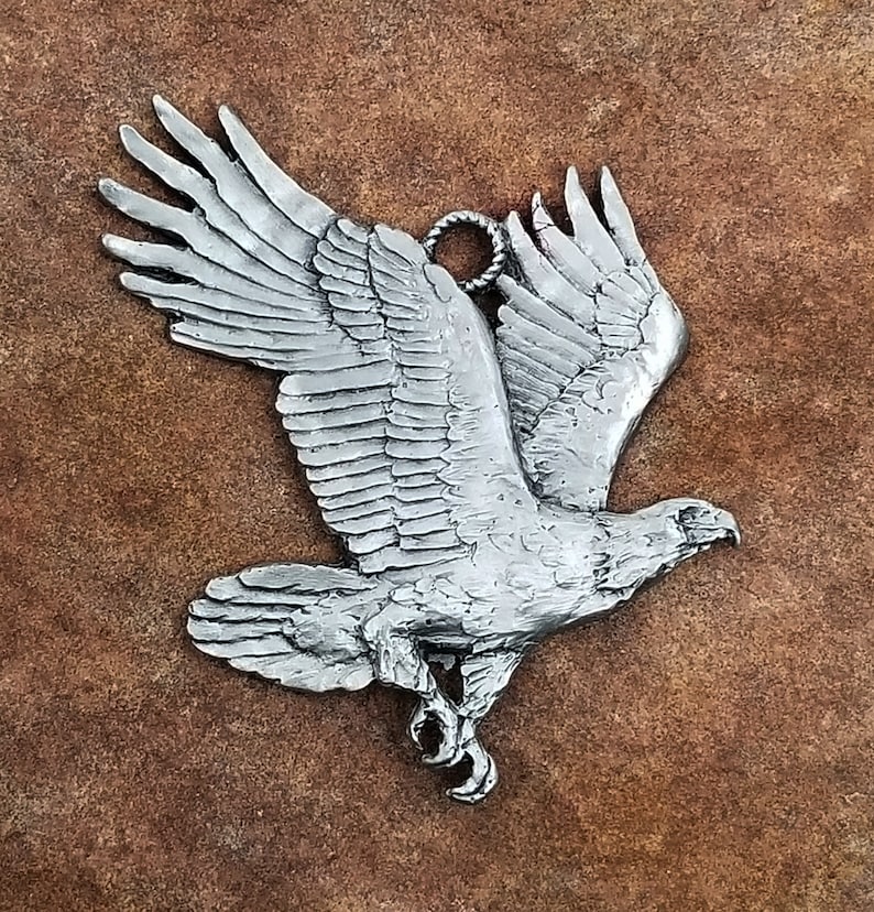 Eagle Pewter Ornament Eagle Figurine Pewter Figurine Eagle Etsy