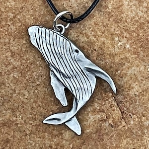 Humpback Whale Necklace Pendant, Whale Jewelry, Pewter Pendant, Wildlife Pendant, Wildlife Jewelry, Nature Art