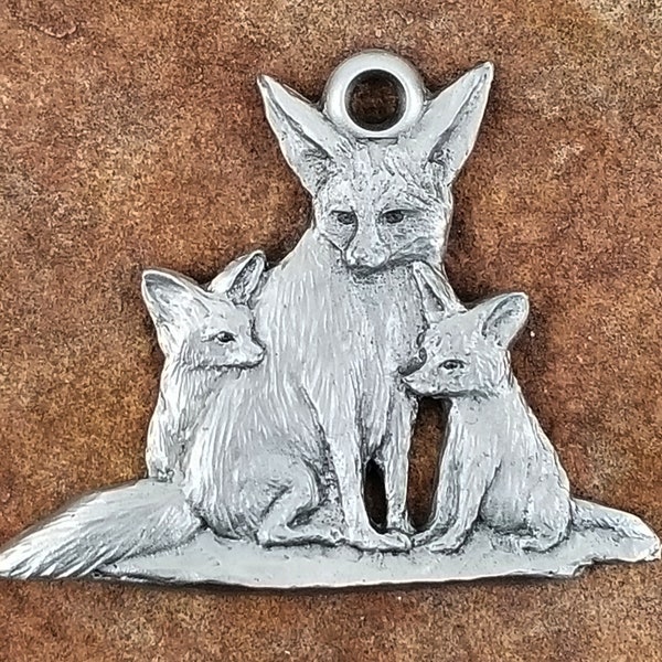 Fennec Fox, Fennec Fox Pewter Ornament, Fox, Fox Figurine, Fox Ornament Pewter Figurine